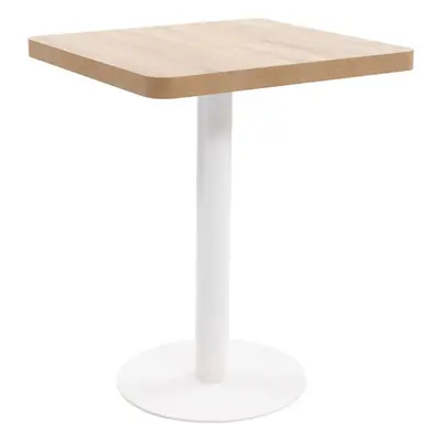 vidaXL Bistro Table Light Brown 60cm MDF Coffee Bar Dinner Dining Desk Stand