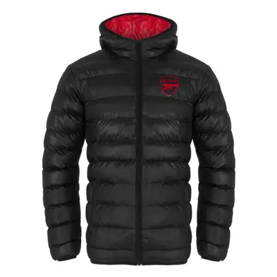 (Black, Years) Arsenal FC Boys Jacket Hooded Winter Quilted Kids OFFICIAL Football Gift