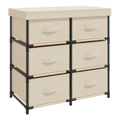 (cream) vidaXL Storage Cabinet with Drawers Storage Organiser Drawer Chest Steel