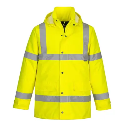 (XL, Yellow) Portwest Mens Hi-Vis Winter Traffic Jacket