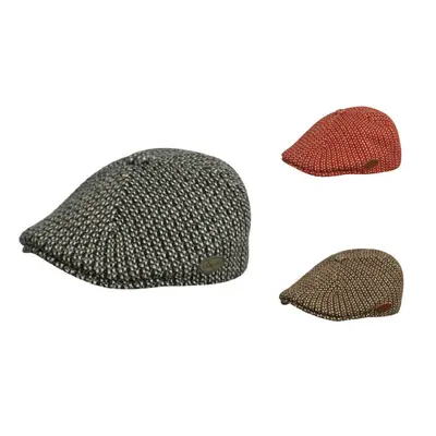 (Claret Red (CL607), L) KANGOL Houndstooth Ivy Cap Wool Blend Hat K1543CO Winter Warm