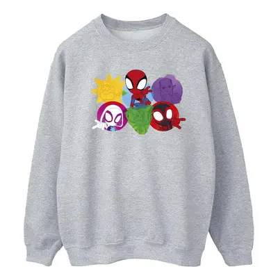 (3XL, Sports Grey) Marvel Mens Spidey And His Amazing Friends Faces Sweatshirt