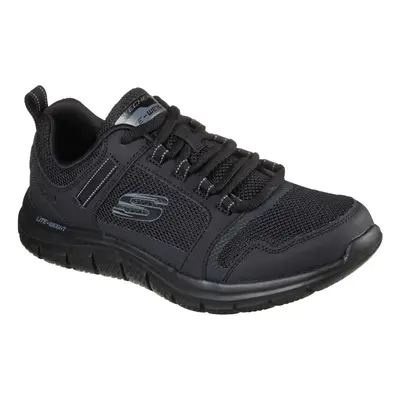 (12 UK, Black) Skechers Mens Track Knockhill Action Leather Trainers