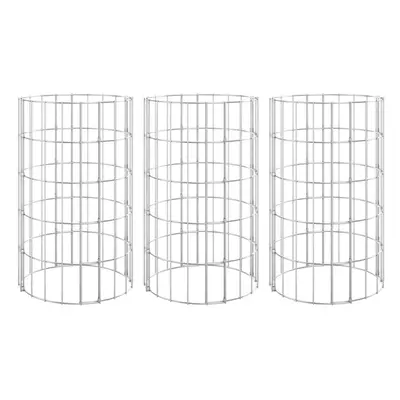 (? x cm (3 pcs)) vidaXL 4x Circular Gabion Raised Beds Planter Basket Flower Pot Multi Sizes