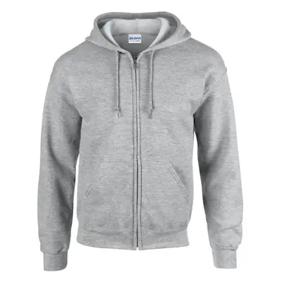 (5XL, Sport Grey) Gildan Heavy Blend Unisex Adult Full Zip Hooded Sweatshirt Top