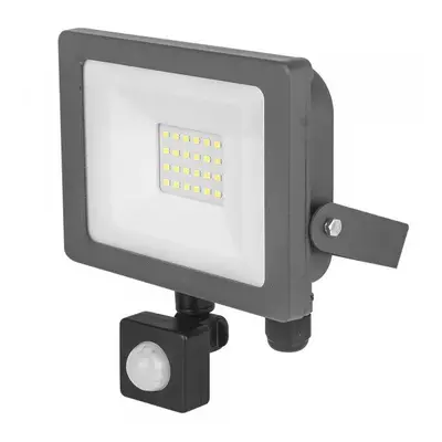 STATUS Slim Line LED Flood Light with PIR - Grey - 20W [S20WSFLGPIR1PKB6]