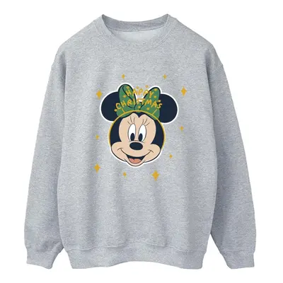 (S, Sports Grey) Disney Womens/Ladies Minnie Mouse Happy Christmas Sweatshirt