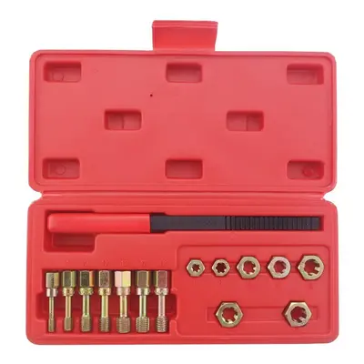 (1 kit) 15pcs Rethread Reapir Tools Kit Metric Thread File Metric Rethreader Taps & Dies