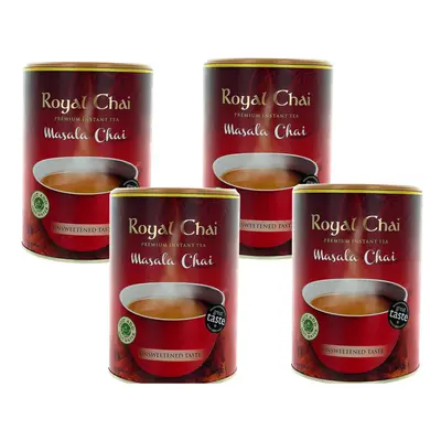 Royal Chai Masala Unsweetened Tub 400g (Pack of 4), Premium Instant Tea, Masala Tea, Natural, In