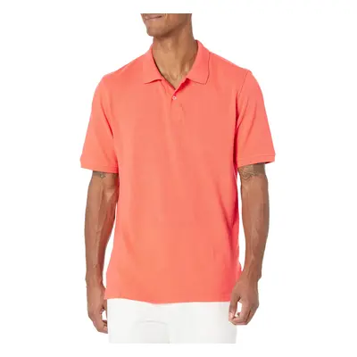 Mens Regular-Fit cotton Pique Polo Shirt (Available in Big & Tall), coral Orange, XX-Large