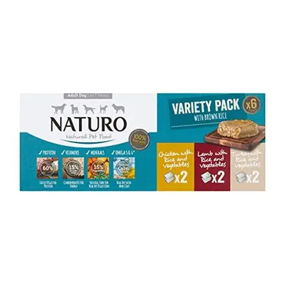 Naturo Adult Dog Food, Variety Pack, x 400g