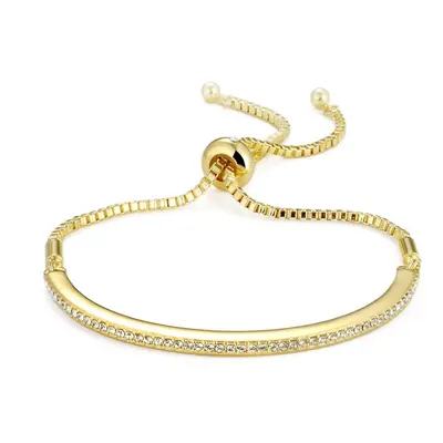 Gold Plated Friendship Bracelet Created with Swarovski Crystals