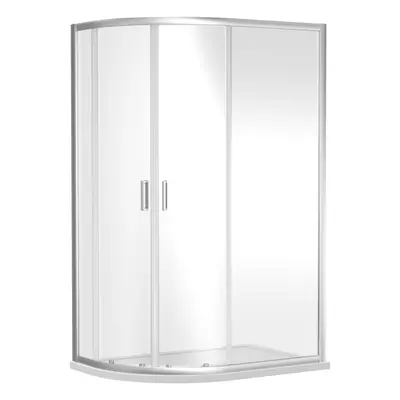 Offset Quadrant 6mm Toughened Safety Glass Shower Enclosure - 1200mm x 800mm - Chrome