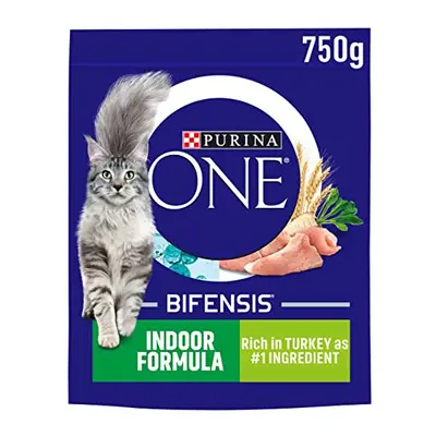 Purina One Indoor Adult Dry Cat Food Turkey 4x750g