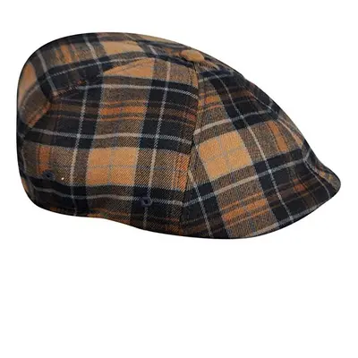 KANGOL Plaid Ivy Cap Mens Flexfit Driving Newsboy Hat - Game Plaid - L/XL