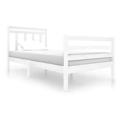 (white, x cm) vidaXL Bed Frame Bed Base Bedstead Bedroom Mattress Foundation Solid Wood