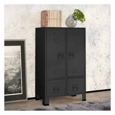 vidaXL Industrial Wardrobe Anthracite Steel Storage Organiser Closet Furniture