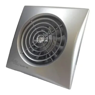 Envirovent SIL100SSILVER "Silent" Extractor Fan Matt Chrome /Silver Finish (NO timer)