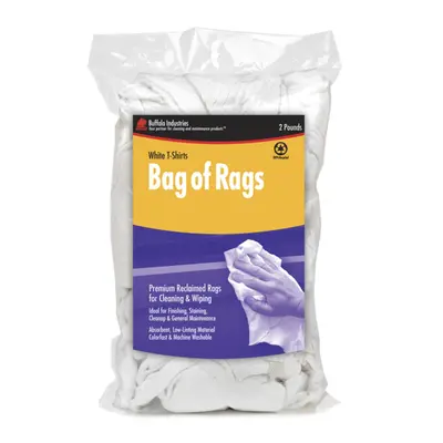 WIPING RAGS WHITE 2LB (Pack of 1)