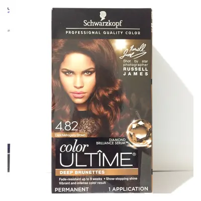 Schwarzkopf Color Ultime Permanent Hair Color Cream 4.82 Dark Mahogany Brown (Packaging May Vary