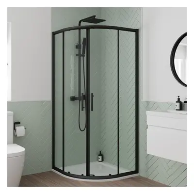 Luxura Quadrant Shower Enclosure 800mm - 6mm Black