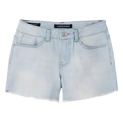 Calvin Klein Girls' Boyfriend Fit Stretch Denim Jean Shorts Stratus/C