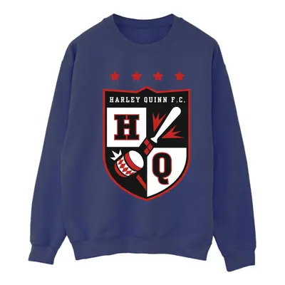 (M, Navy Blue) Justice League Womens/Ladies Harley Quinn FC Pocket Sweatshirt