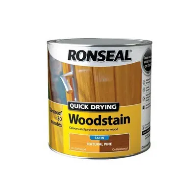 Ronseal Woodstain Quick Dry Satin Natural Pine 2.5 Litre