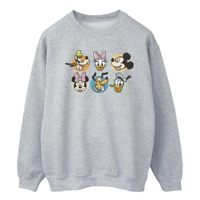 (M, Sports Grey) Disney Mens Mickey Mouse And Friends Faces Sweatshirt