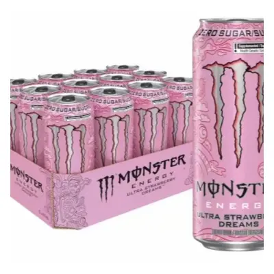 (Monster Ultra Strawberry Dreams Pack x 500ml) Wholesale Drinks, Bulk Cases of Soft Drinks, Mons