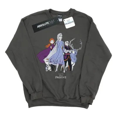 (S, Charcoal) Disney Mens Frozen Distressed Group Sweatshirt