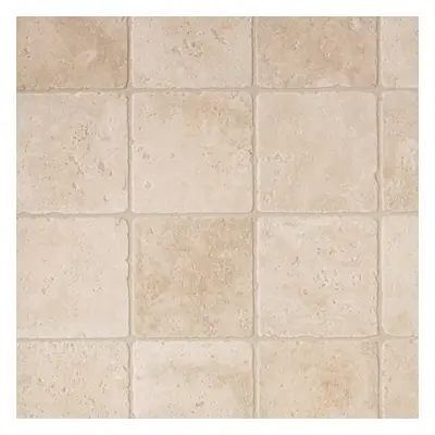 (1m(3'3") X 2m(6'6")-2mÂ², Earth Cream Stone) Stone Effect Non Slip Vinyl Flooring For LivingRoo