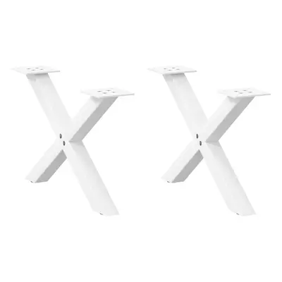 (white, x (30-31) cm (40 mm)/ pcs) vidaXL Dining Table Legs X-Shaped Desk Legs Kitchen Metal Fur