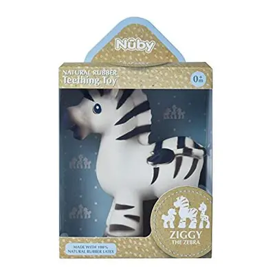 Nuby,White Zebra Rubber Teether, Months Plus, Teething Toy for Babies