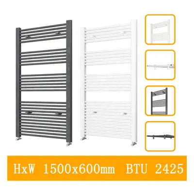 (anthracite, 1500x600mm) Stylish Straight Towel Rail HeatingTowel Radiator