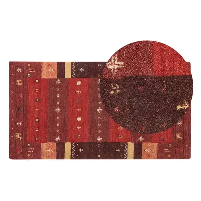 Wool Gabbeh Area Rug x cm Red SINANLI