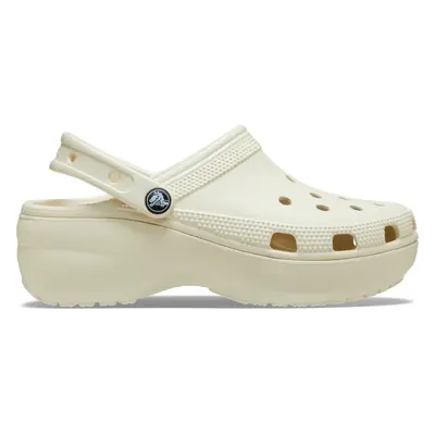 (Womens US 11) Crocs Womens Classic Platform Clog Sandals Slip On Shoes - Bone