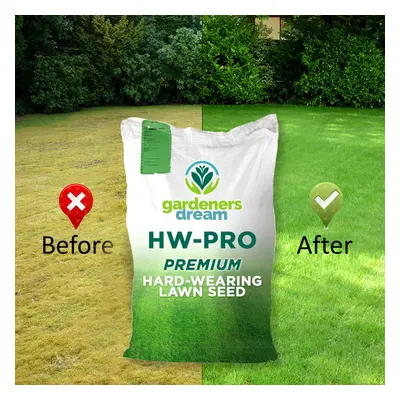 (25KG) Gardenersdream Hard-Wearing Premium Tough Back Garden Lawn Grass Seed