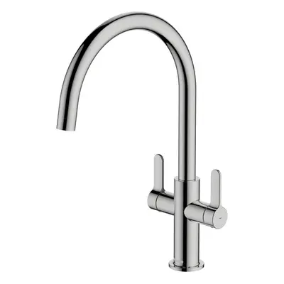 McAlpine Teviot Twin Lever Kitchen Mixer Tap - Chrome