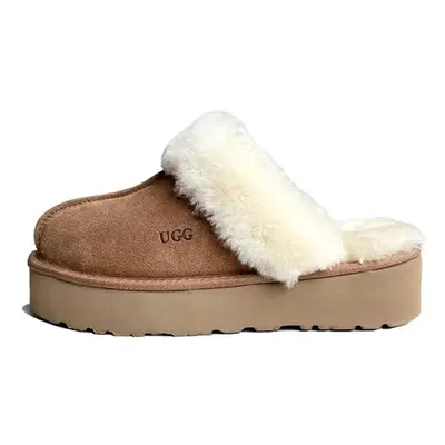 (8 (EUR 39)) 100% Australian Merino Sheepskin Womens Platform Scuffs Moccasins Slippers Winter S