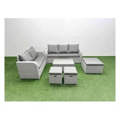 Fimous Seater PE Rattan Wicker Garden Furniture Patio Conservatory Sofa Set with Seater Sofa Lov