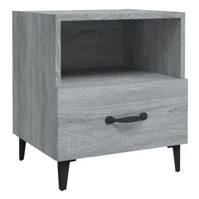 (grey sonoma, 1) vidaXL 1/2x Bedside Cabinet Engineered Wood End Table Nightstand Multi Colours