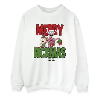 (XL, White) Rick And Morty Womens/Ladies Merry Rickmas Sweatshirt