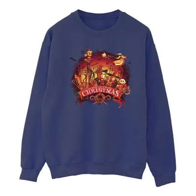 (M, Navy Blue) Disney Womens/Ladies The Nightmare Before Christmas Scary Christmas Sweatshirt