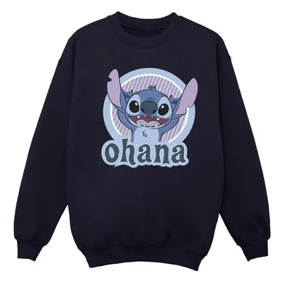 (S, Navy Blue) Disney Mens Lilo And Stitch Ohana Circle Sweatshirt