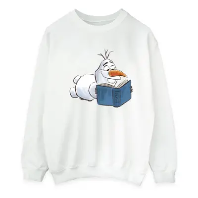 (XL, White) Disney Mens Frozen Olaf Reading Sweatshirt