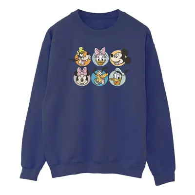 (XL, Navy Blue) Disney Mens Mickey Mouse And Friends Faces Sweatshirt