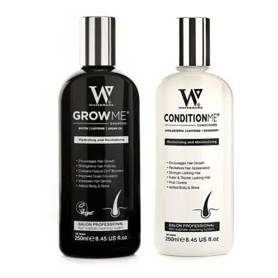 Hair Growth Shampoo & Conditioner by Watermans UK Biotin, Argan Oil, Allantoin, Rosemary, Niacin