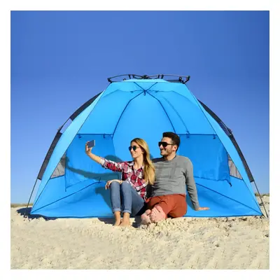 Pacific Breeze Easy Setup Beach Tent Deluxe with Extendable Floor