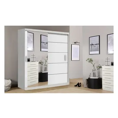 (203 cm, White) Lyon Wardrobe